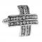 Silver Tone Crystal Forever Crossed Cufflinks 2.jpg